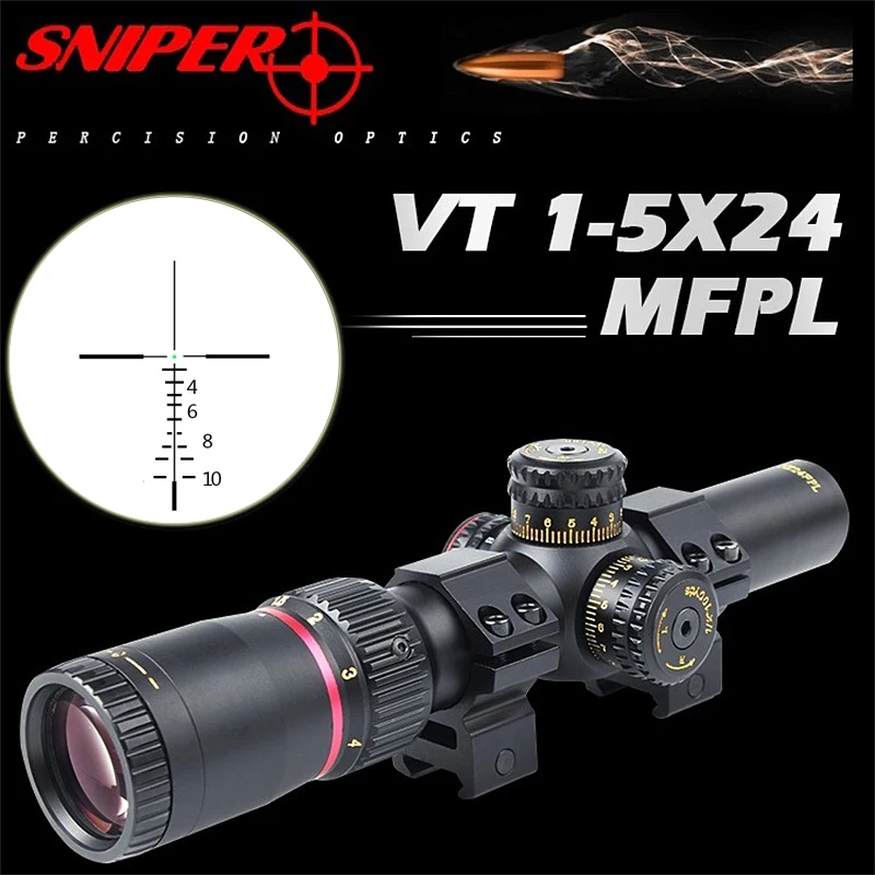 Снайпер NT 1-5X24 охотничий прицел тактический оптический прицел полный размер Mil-Dot оборудование RG проволока сетка для винтовки прицел страйкбол