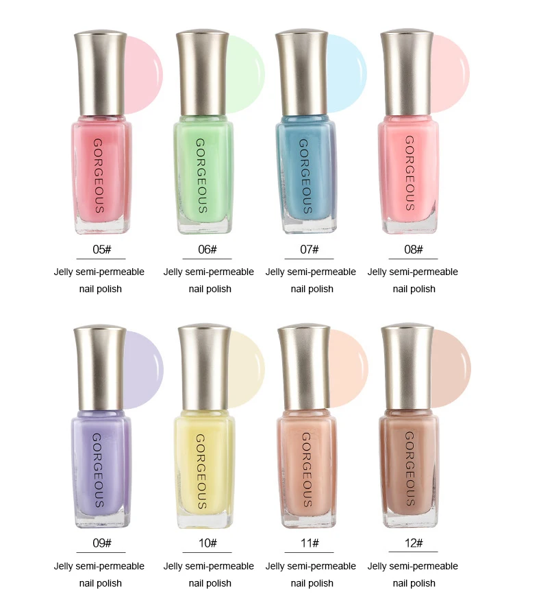 Subtransparent Nail Polish Jelly Translucent Nail Varnish Quick Dry Clear Lacquer 10ML Candy Nude Color Environmental Protection