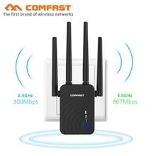 COMFAST CF-WR754AC 1200 Мбит/с беспроводной WiFi расширитель диапазона 2,4 ГГц/5 ГГц двухдиапазонный усилитель сигнала для ретранслятора с 4 антеннами Ethernet