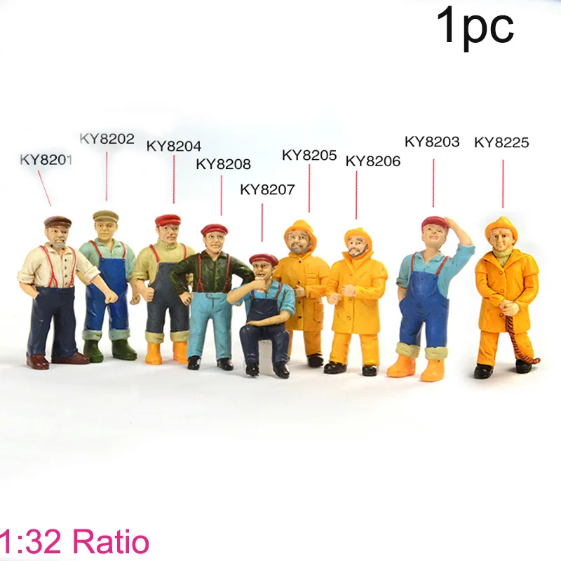 

1PC Ratio 1:32 Simulation Captain Durable Emulated Sailor Staff Doll Parts for Fishing/Tug Boat/Proportional/Work boat Model