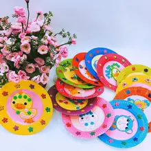 1 комплект DIY бумажная пластина Искусство ремесло наклейки-пазлы мультфильм Животные креативные подарочные коробки детский сад детские развивающие игрушки