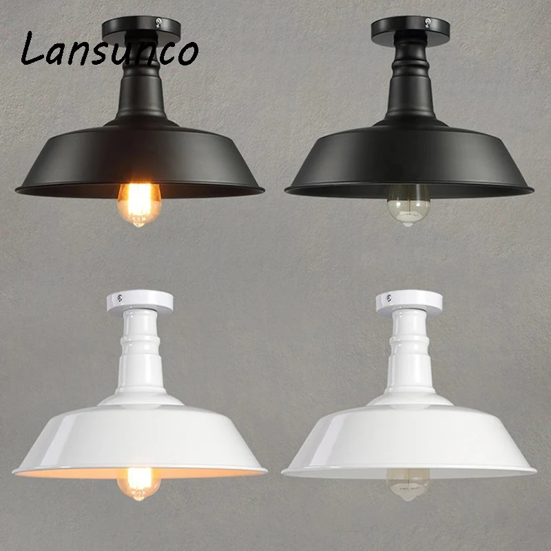 

Ceiling Light Iron LED Ceiling Lamp Vintage Industrial E27 Bulb Metal Lighting Fixture For Kitchen Living Room Lamparas De Techo