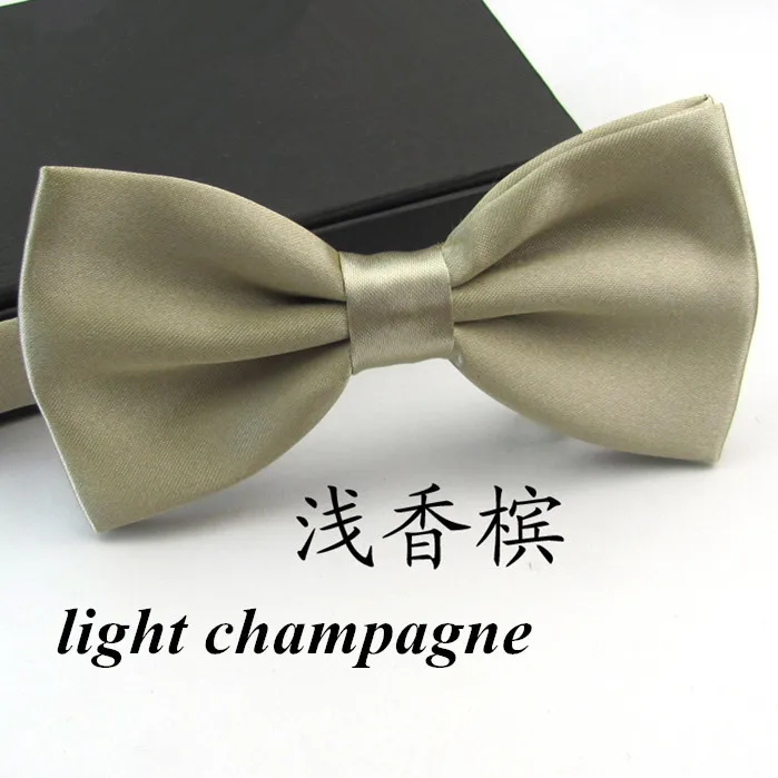 Модный галстук-бабочка для жениха, для мужчин, черный, синий, красный, фиолетовый, однотонный галстук-бабочка, для свадьбы, регулируемый галстук-бабочка, 12,5*6,5 см - Цвет: light champagne