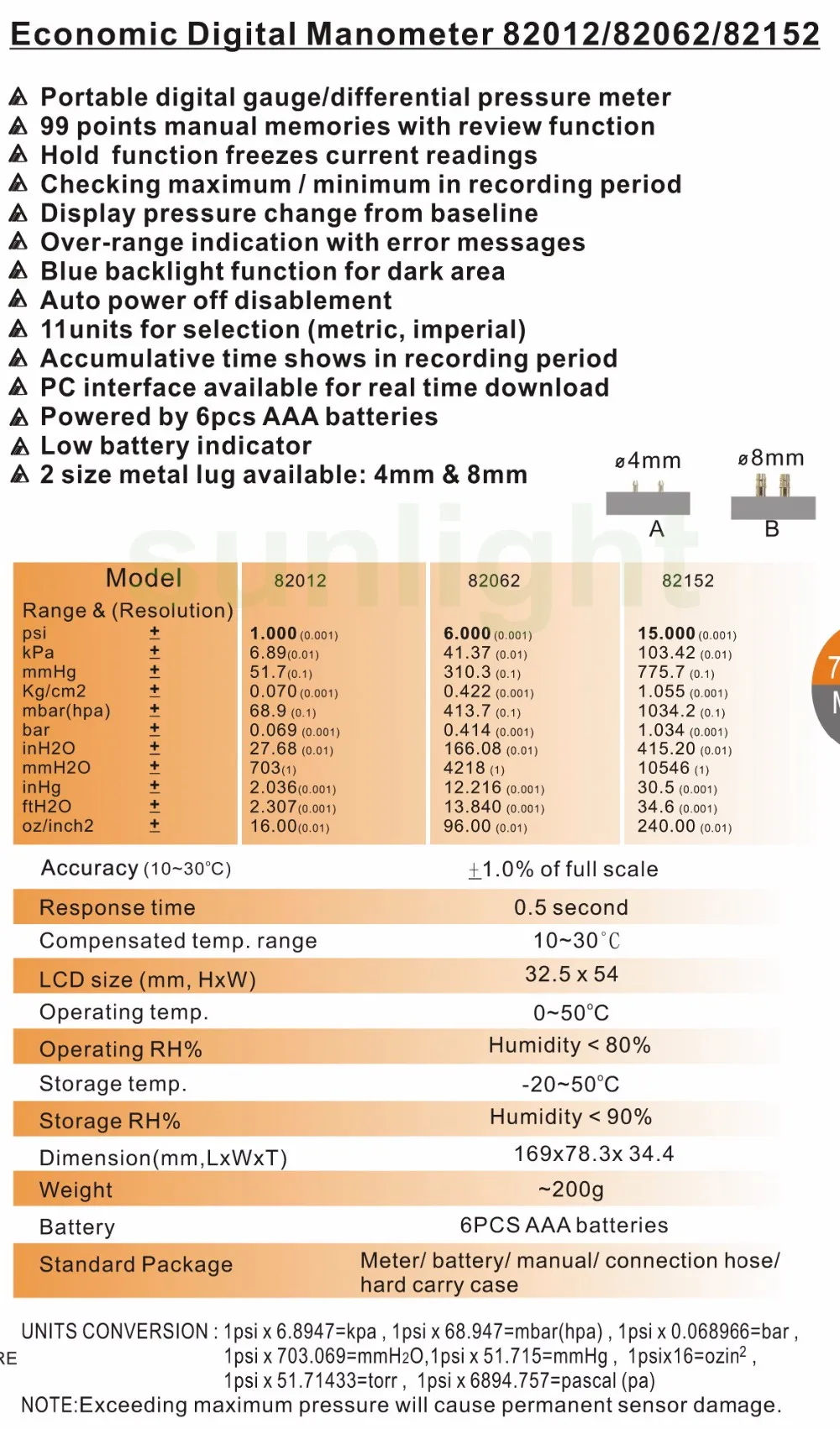 AZ82012-Specification-Sunlight