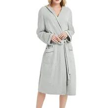 Халаты для женщин; сезон весна-лето; однотонные хлопковые пижамы; ночная рубашка; длинное нижнее белье; халаты с поясом; банный Халат