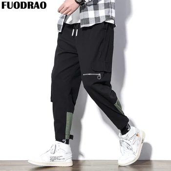 

FUODRAO New Harem Pants Men Hip hop Pockets Cargo Pants Men Streetwear Joggers Pants Male Clothing Plus Size K102