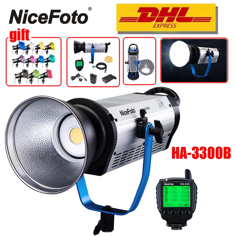 

NiceFoto HA-3300B 330W 5500K Photography Lighting Daylight COB LED Light HA 3300B Studio Light Video Light 2.4G Remote Control