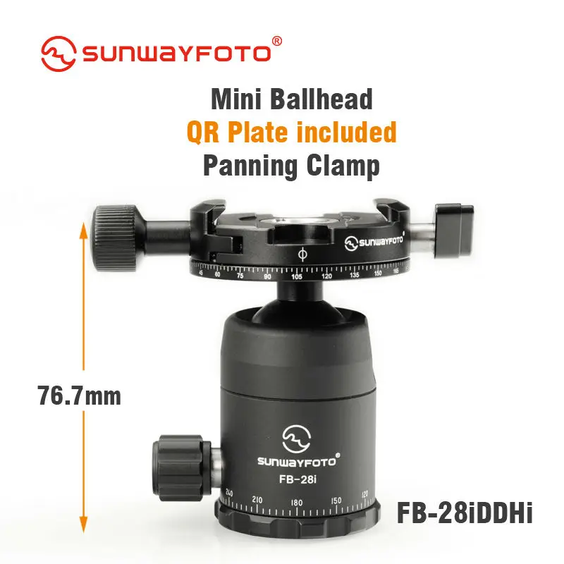 SUNWAYFOTO FB 28DDHI штатив с мини шаровой головкой быстросъемный зажим для DSLR панорамной