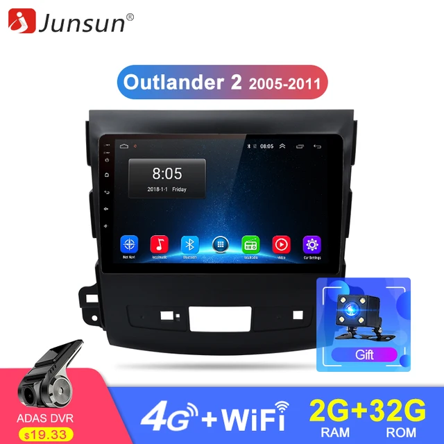 Junsun 2G + 32G Android 8,1 4G Автомобильный Радио мультимедийный плеер навигация gps для Mitsubishi Outlander xl 2 2005-2011 2 din без DVD