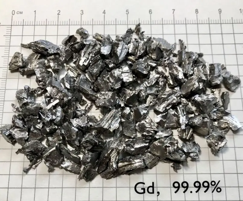 Гадолиниум Металл 10g-99, 99% гадолинио редкоземельный металлический элемент