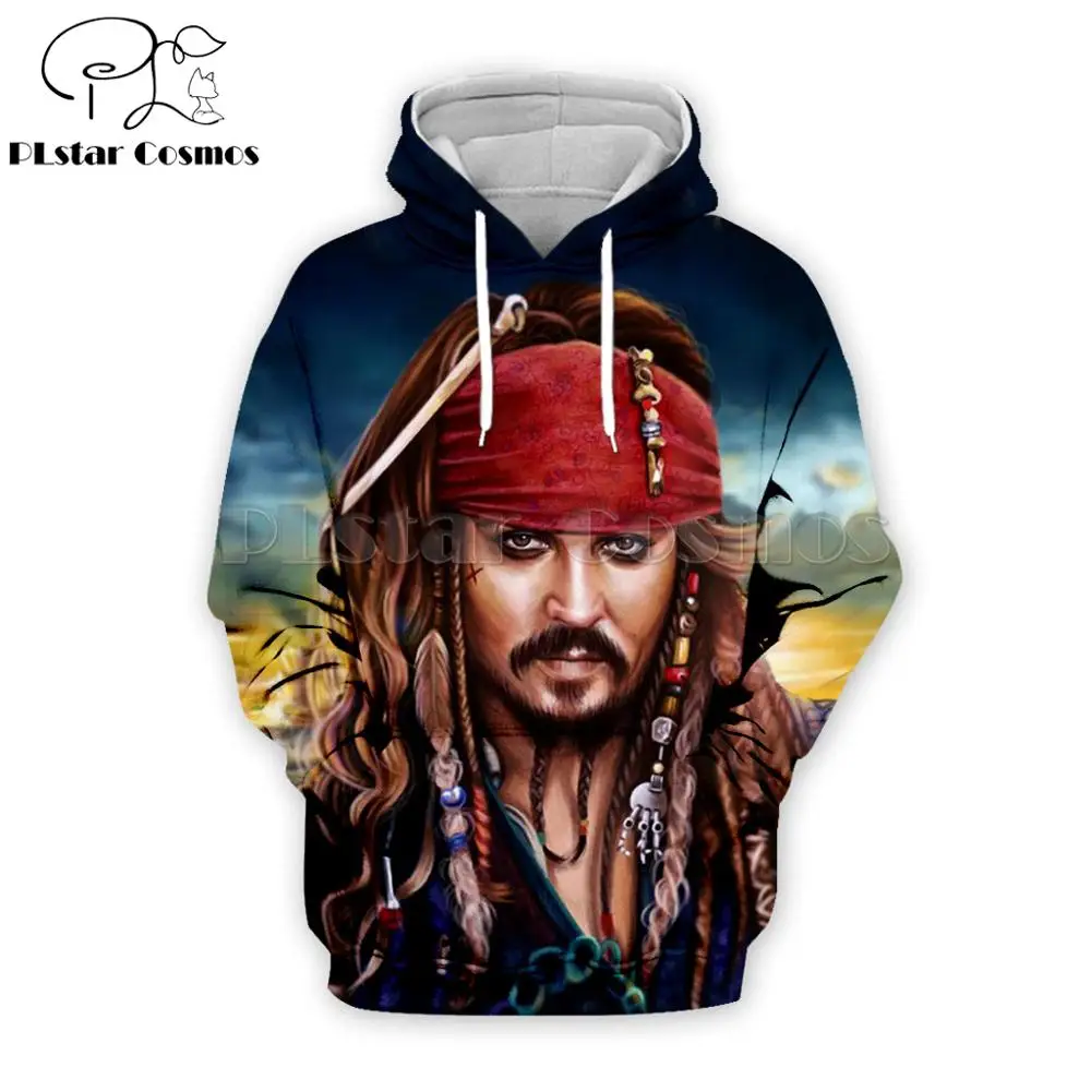 

PLstar Cosmos Fashion Men hoodies Pirates of the Caribbean Jack Sparrow 3D Printed Sweatshirt Unisex streetwear Hooded jacket