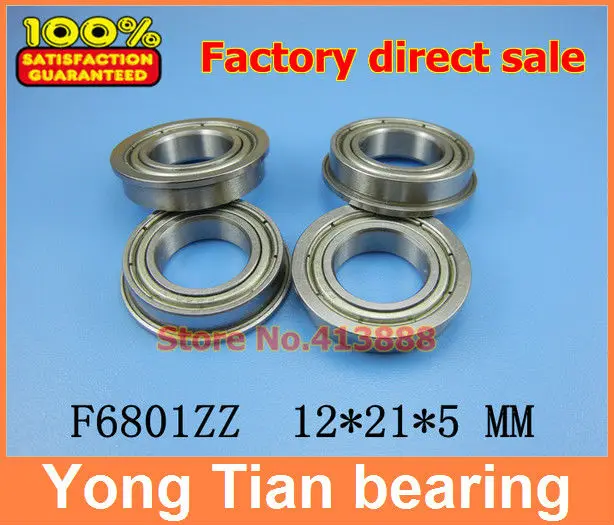 

F6801ZZ Flange Bearing 12x21x5 mm ABEC-1 ( 10 PCS ) Thin Section Flanged F6801 Z ZZ Ball Bearings 12*21*23*5*1 mm