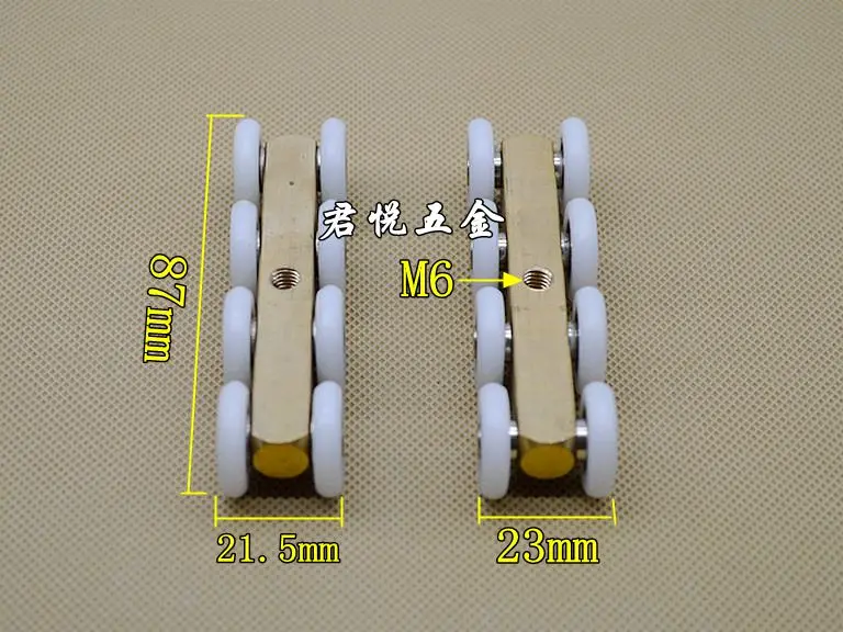 Shower room pulley bathroom glass sliding door pulley partition sliding door hanging round broadened brasen wheels shower room