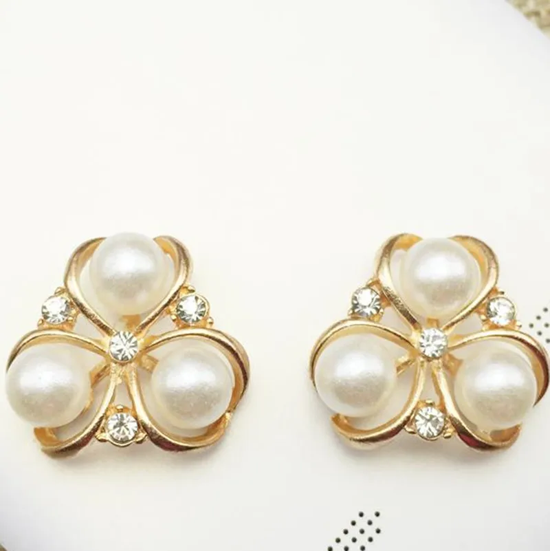

High quality pearls adorned DIY hair accessories brooch pin material fashion jewelry accessories crystsl decor 24PCS/lotMYQB022