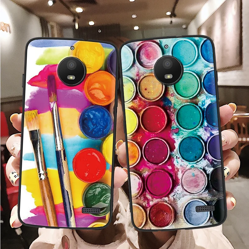 

Watercolor paints Silicone Case For Motorola Moto E4 E5 Colorful TPU Fundas For Moto G5S G5 Plus G6 Play Coque Back Cover Cases