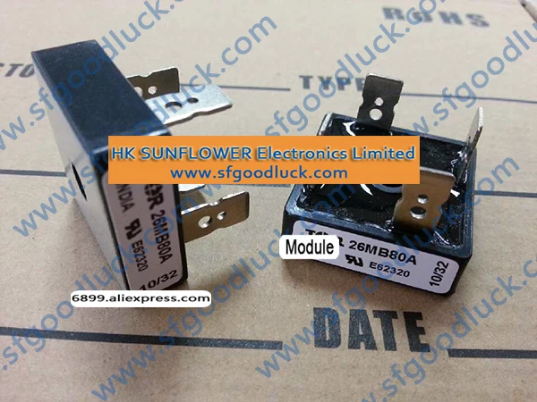 26MB80A Single Phase Bridge (Power Module) 4-Square,D-34 800V 25A Approximate weight:20g