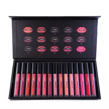 15PCS / LOT Matte Lipstick Maquillaje Batom Lipgloss longlasting labiale Rouge A Velvet Matte Líquido Matte Lipstick Hua para a beleza