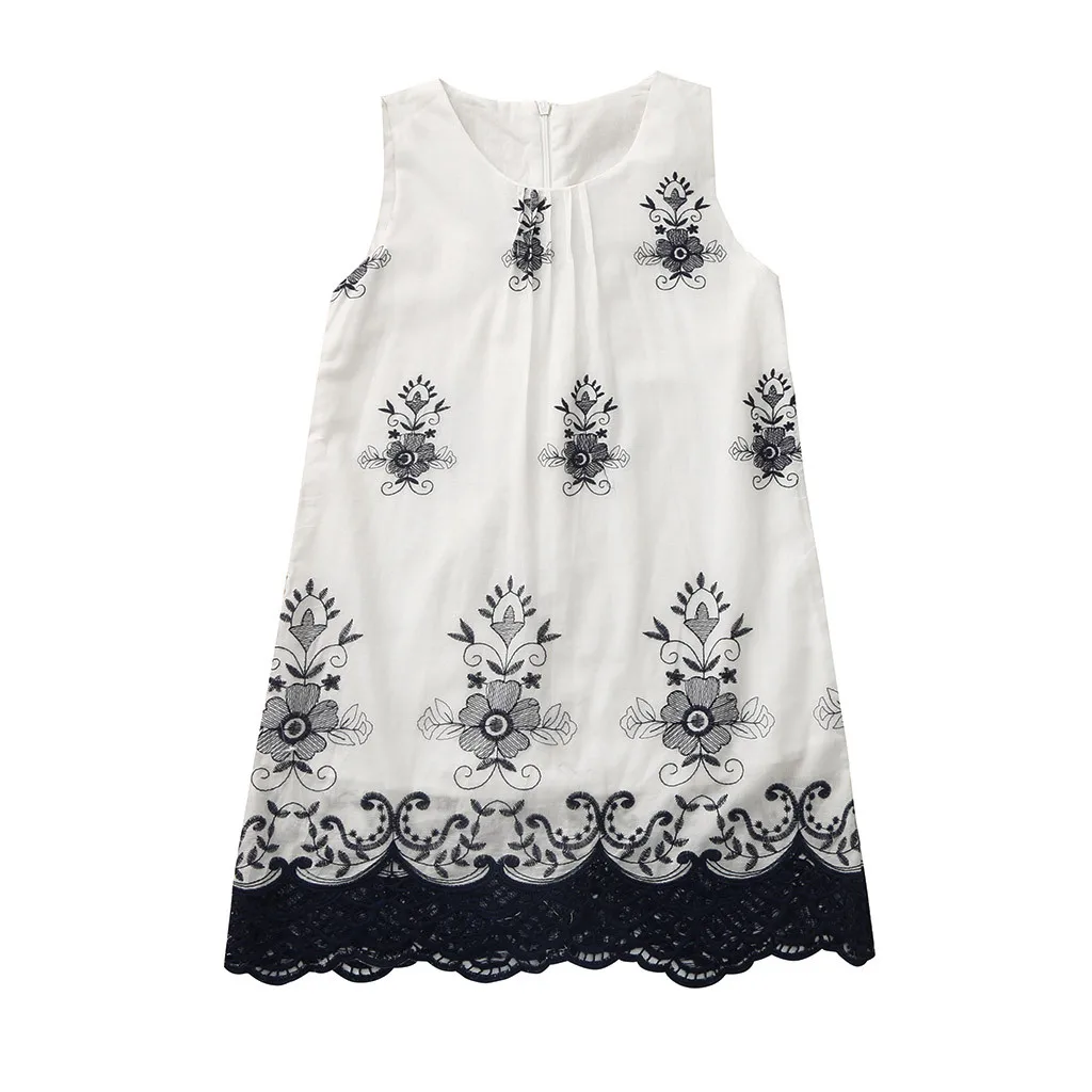 

Summer New Fashion Toddler Kid Baby Girl Lace Floral Embroidery Party Princess Casual Dress Clothes Wholesale Free Ship Z4