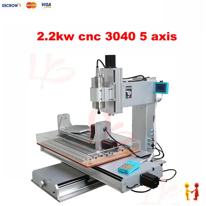 

Three dimensional 5 Axis mini CNC Router 3040 milling machine 2.2KW CNC Cutting Machine High-Precision Ball Screw Table