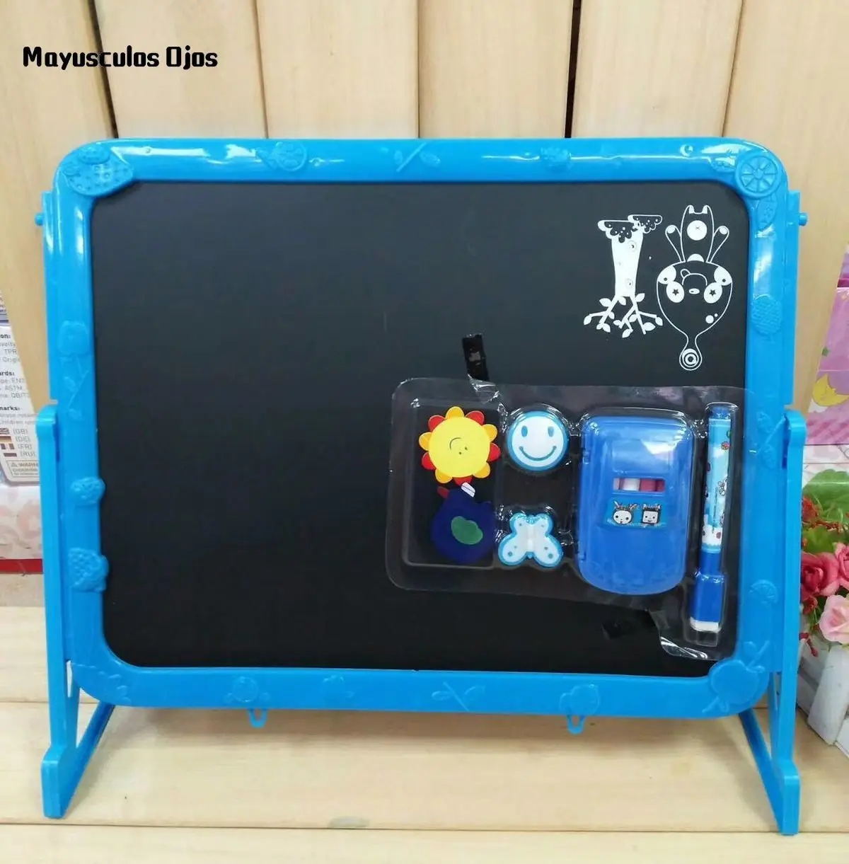 

ZH 1PC Puzzle Magnetic Child With Stand Blackboard Whiteboard Kindergarten Graffiti Painting Mini Double Sided Writing Board