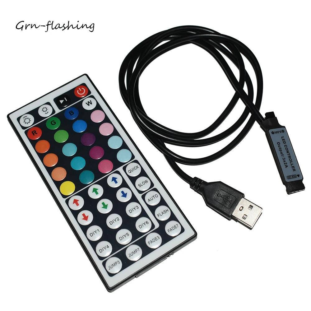 USB Led strip Controller DC5V 3X2A IR 44keys Wireless RGB Remote Controller Dimmer For 5050/2835