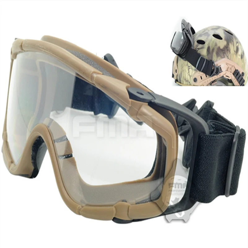 

FMA Helmet Goggle Tactical Ballistic Anti-Fog Goggle w/ Side Rails Military Paintball Hunting Outdoor Skate Cycling Safety Glass
