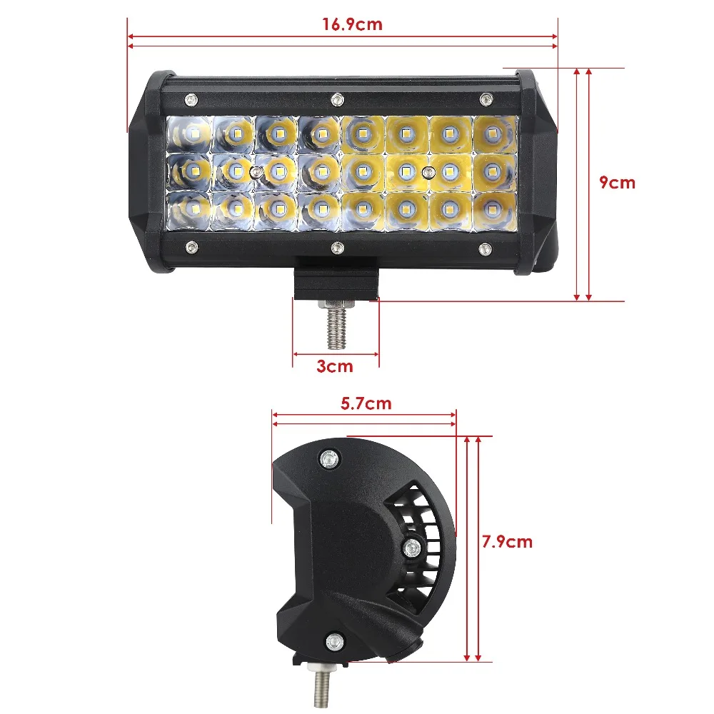 1pcs 72W 7Inch LED Work Light Bar Spot Beam Driving Lamp Waterproof 6000K For SUV ATV Truck Offroad Boat 4WD | Автомобили и