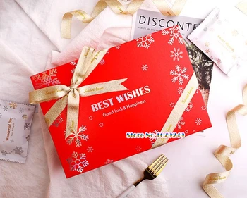 

Christmas snowflake bronzing Red paper Box,New Year Gift Box Candy Food box Wedding Gift boxes Christmas Party Decor Supplies