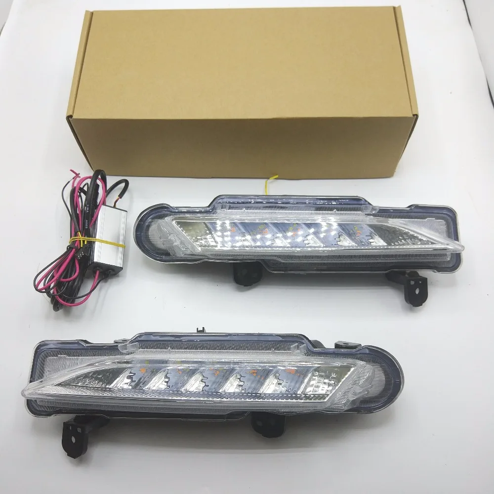 

12V one set LED DRL for Toyota Yaris 2017 2018 foglight daylight car light Waterproof ABS Cover with turn siganl