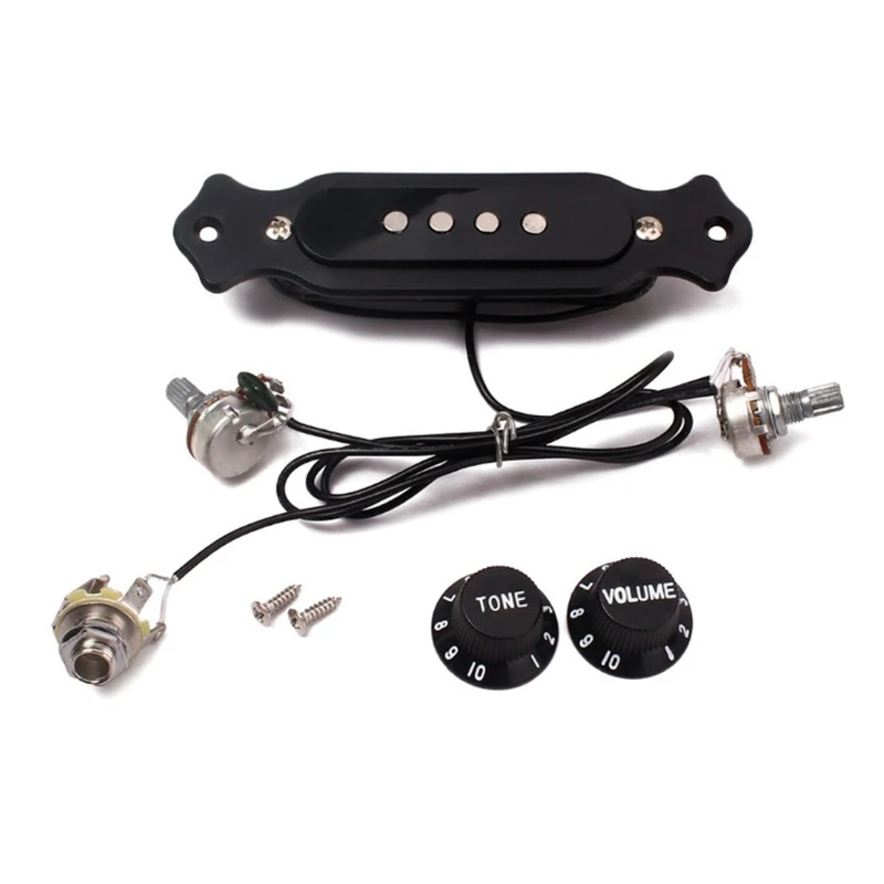 

Soundhole Prewired Active Pickup 4 String For Cigar Box Guitar Parts Accessories