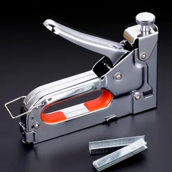 Pistolet à ongles manuel à 3 voies, agrafeuse de meubles pour cadre avec 600 agrafes par outils de travail du bois gratuits, outil de bricolage 