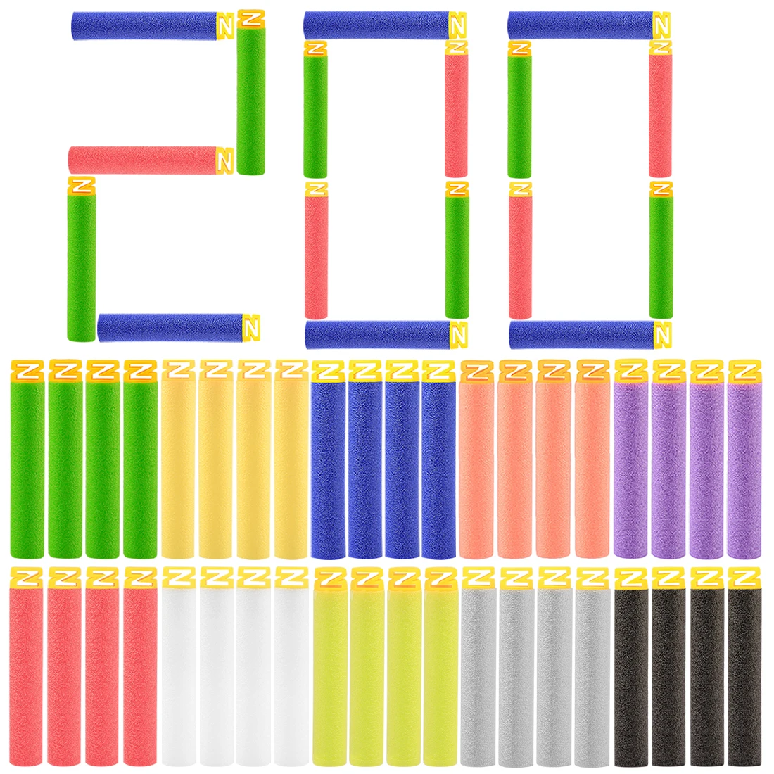

Rowsfire Soft Bullet Z Pattern Hollow Flat Soft Head Foam Bullets for Nerf Elite Series 7.2c*1.3cm Hot Kit