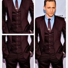 Новая мода коричневый Свадьба Пром Костюмы для Для мужчин комплект из 3 предметов жениха Смокинги для женихов Best человек костюм(куртка+ Брюки для девочек+ жилет) индивидуальный заказ