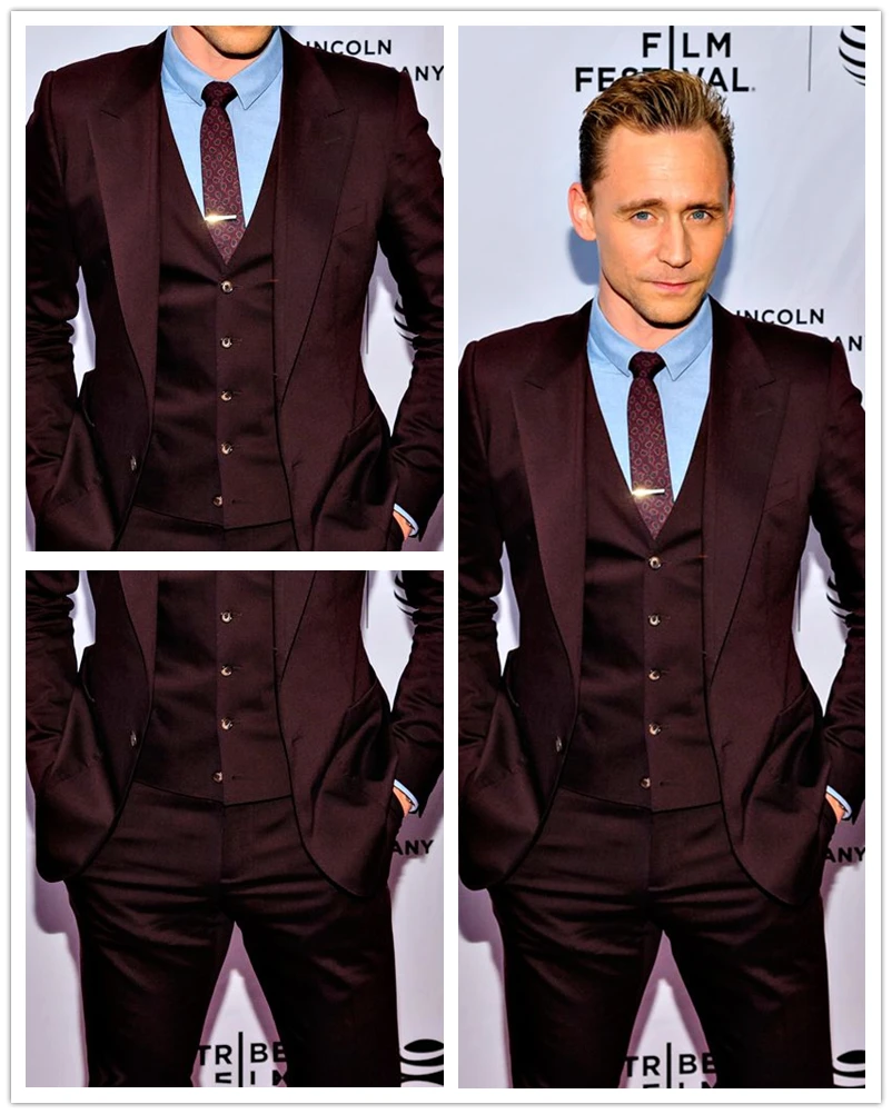 2016 New Fashion Brown Wedding Prom Party font b Suits b font For Men 3 Pieces