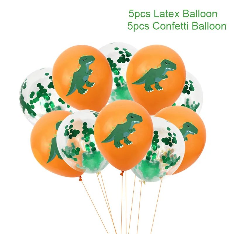 Воздушные шары из фольги в виде динозавра, украшения для дня рождения, Детские гелиевые шары в стиле динозавра из джунглей, вечерние шары в виде динозавра, принадлежности для детского душа - Цвет: 10pcs balloon