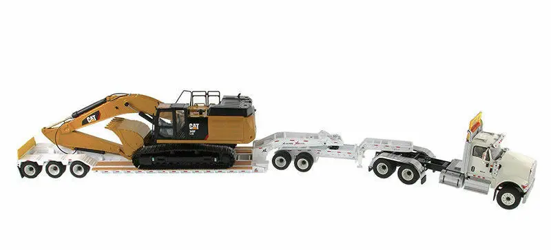 Литой мастеров DM85600 HX520 трактор + низкорамник Cat 349F 1/50 Новый штучной