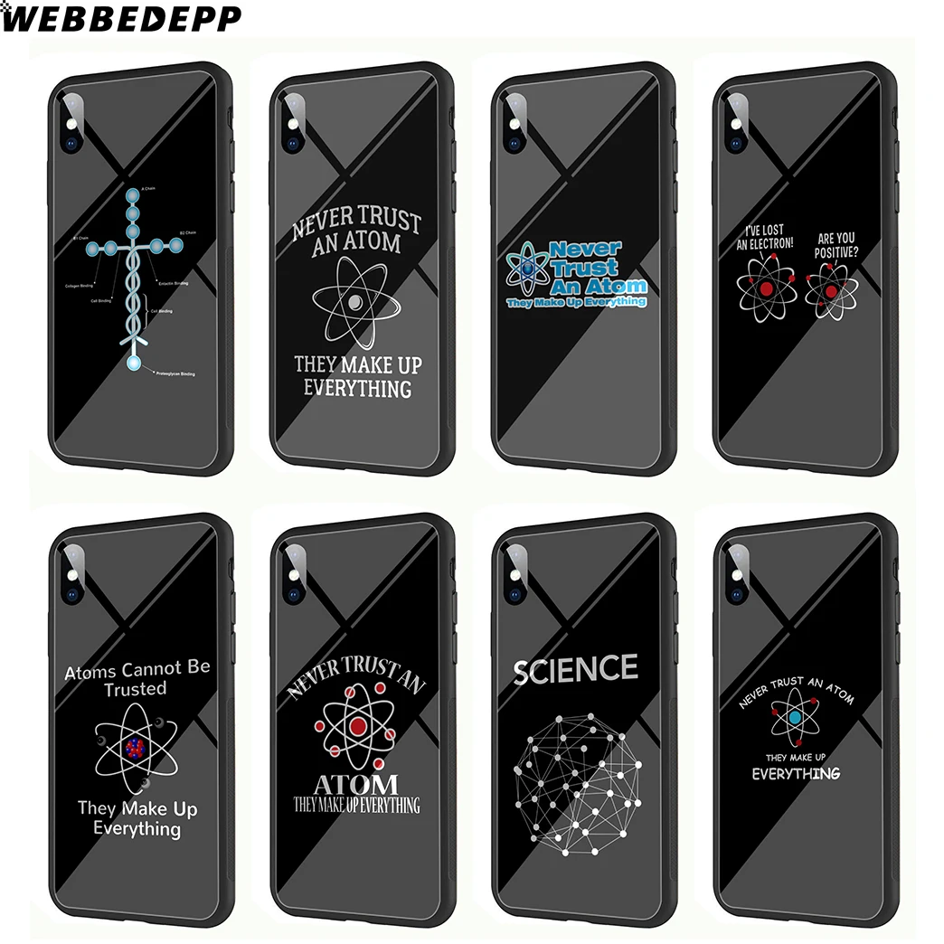 WEBBEDEPP An Atom Science чехол для телефона из закаленного стекла Apple iPhone Xr Xs Max X или 10 8 7 6 6S