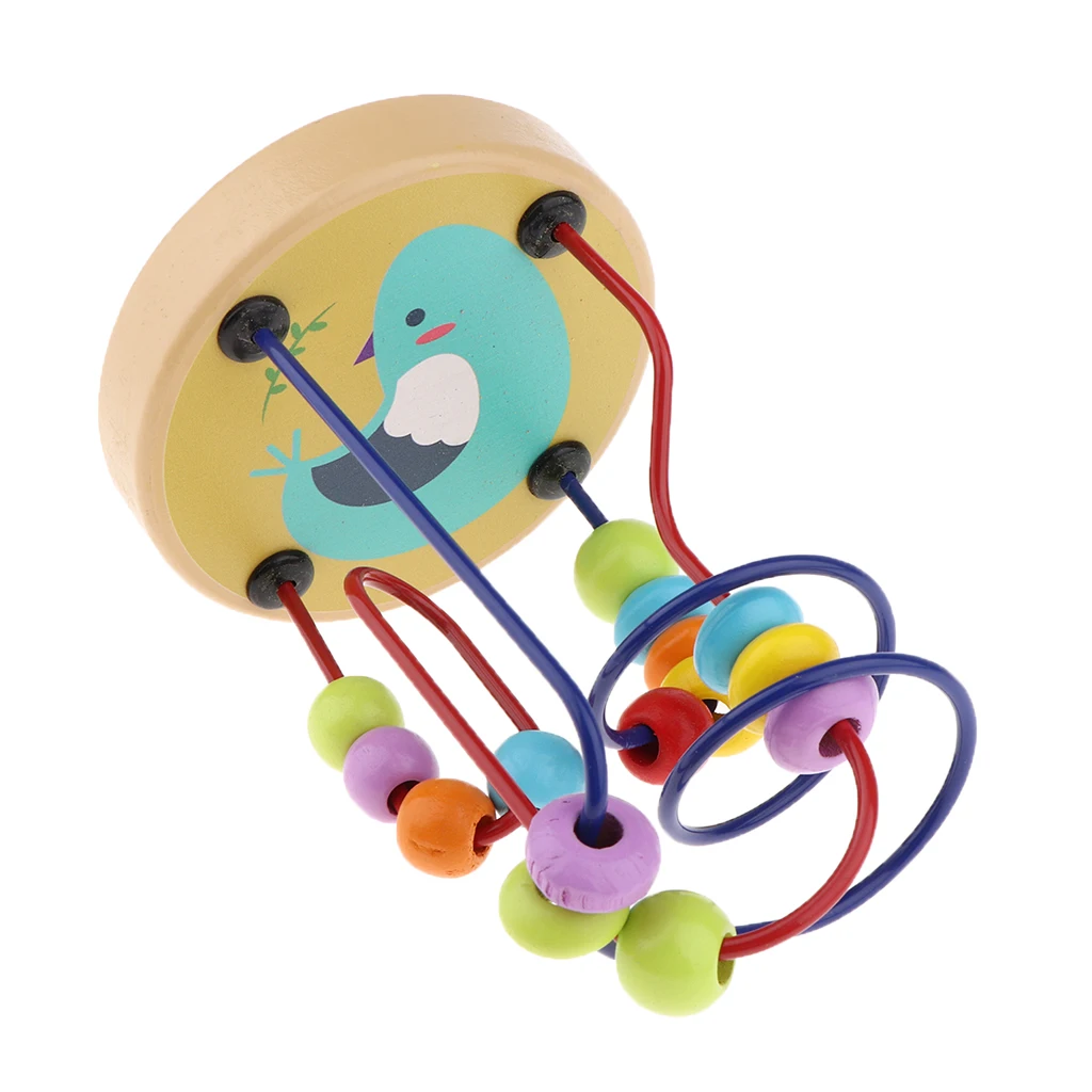 Baby Counting Circle Bead Abacus Toddlers Classic Wooden Beads Maze Roller Coaster Early Educational Toys Gift