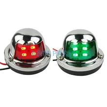 Marine Boat Yacht Bow Light 12V Stainless Steel LED Navigation Side Lights Pair