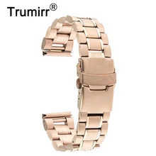 20 мм Нержавеющая сталь часы ремешок для Pebble время круглый 20 мм Брэдли часы браслет пряжки ремня с замком Цвета: черный, золотистый, серебристый