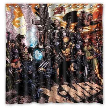 

X-Men Pattern Creative Bath Shower Curtains Bathroom Waterproof Polyester Fabric Shower Curtain 180x180cm