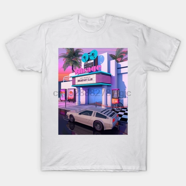

Men Short sleeve tshirt Retro Cinema Synthwave T Shirt Women t-shirt