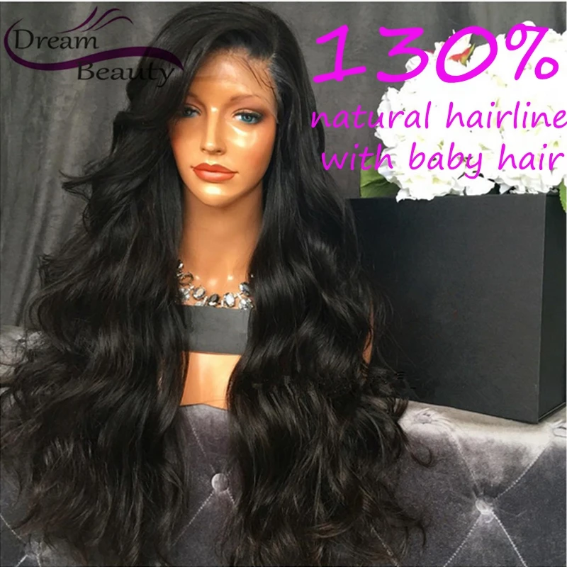 Body wave glueless lace front wig virgin brazilian virgin hair full lace human hair wigs for black women 130% full lace wig