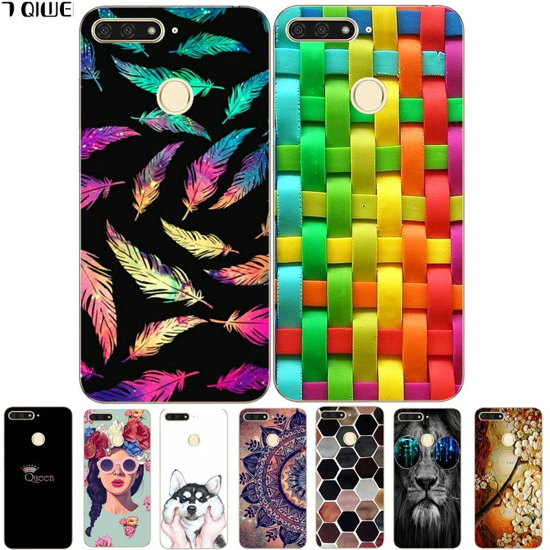 

For Huawei Y6 Prime 2018 Case AUM-L29 Cover Silicone Back Cover for Huawei Honor 7A Pro Case Soft TPU 7 A Pro 5.7'' Painting