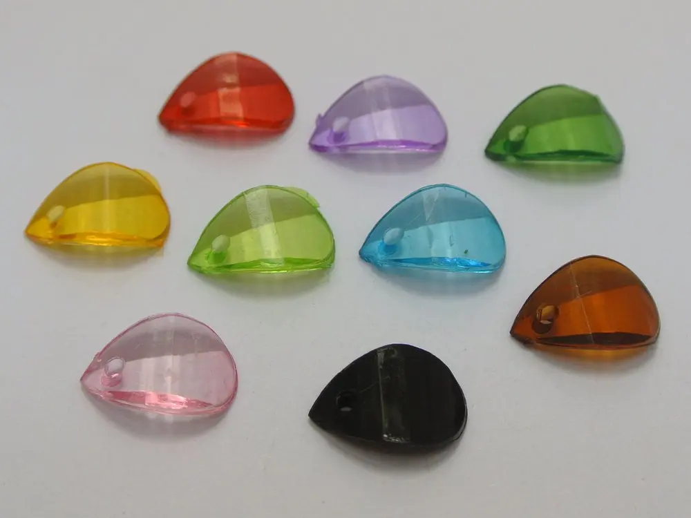 

500 Mixed Color Transparent Acrylic Flower Petal Charm Pendants 13X9mm Jewelry Accessories