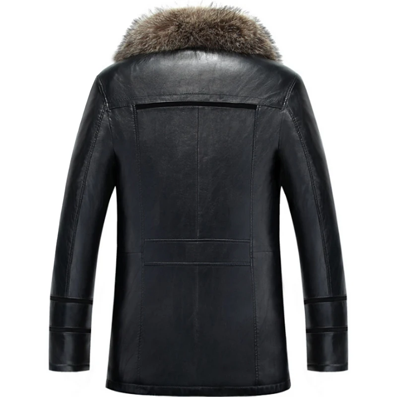 2018 Мужское пальто с натуральным мехом животных Jaqueta De Couro Chaqueta Cuero Hombre мужская