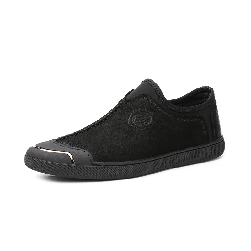 

Men's shoes autumn men's black suede leather leather breathable casual shoes lazy shoes trend fashion shoes