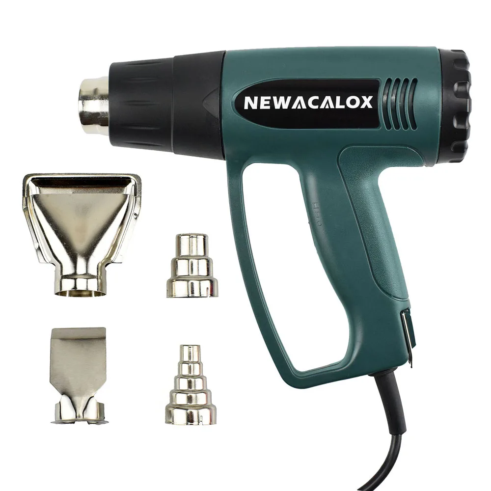 

NEWACALOX 1800W 110V US Plug Industrial Electric Hot Air Gun Hand Held Thermoregulator High Power Car Film Shrink Film