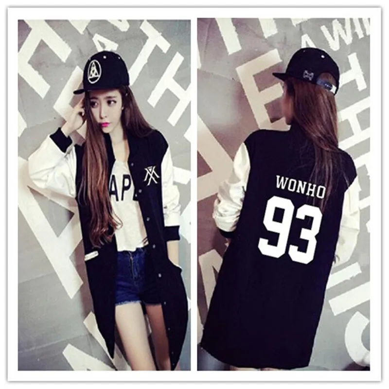 

spring autumn sweatshirt Kpop new idol group monsta x member name letter print fans supportive plus size o neck pullover hoodie
