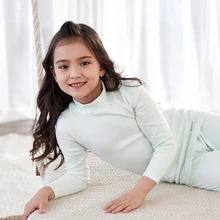 Roupa Interior térmica Meninos Meninas Long Johns Inverno Meia Gola Alta de Algodão Macio Criança Crianças Cueca Crianças Roupa 3-14 anos